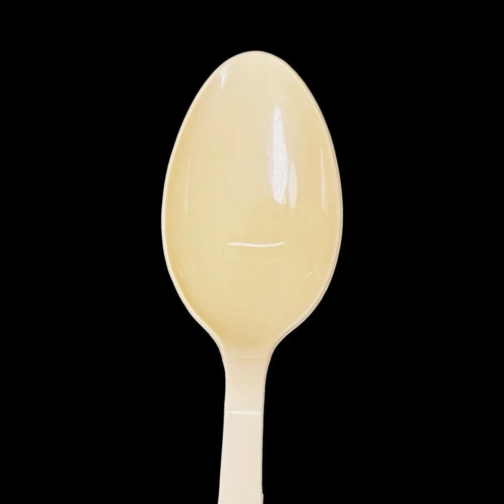 Vintage EKCO Serving Solid Spoon Nylon‎ Beige Plastic Kitchen Utensil USA